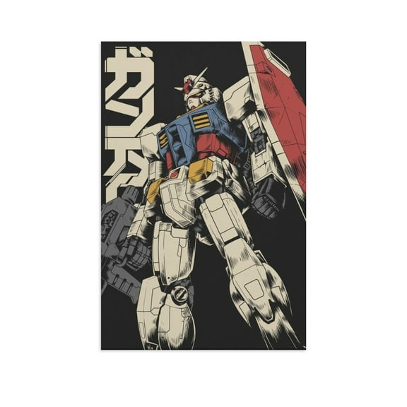 RX 78 2 Gundam Canvas Wall Art Posters for Bedroom Living Room Bathroom Wall Decor Poster Unframe 12x18inch