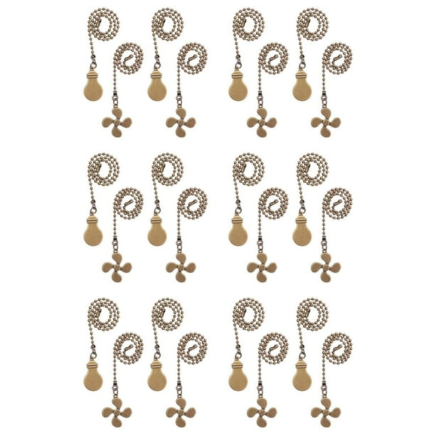 12X Ventilador de Techo Cadena de Tracción Cadena de Extensión del Ventilador Cadena de Abanico Tiradores Decorativos 12 Pulgadas Ventilador de Techo Extensor de Cadena Adorno B
