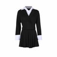 thumbnail image 2 of Arlun Womens 2 Piece Short Skirts Outfits Cropped Lapel Two-Piece Blazer Jacket and High Waist Pleated Mini Skirt Sets Business Casual Lightweight Comfy Suits 1-Black M, 2 of 4