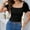 Black, variant on Qulqfy Tunic Womens Tops Trendy Black Square Neck Cropped Solid Casual T-Shirts Tshirts Shirts for Women L