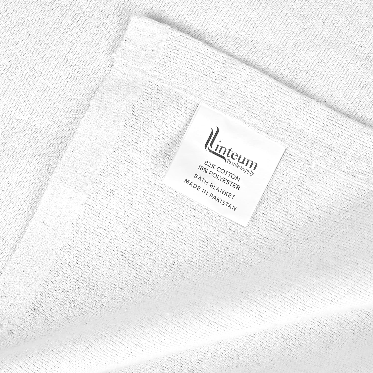 Linteum Textile Cotton Blended 70x90 in Hospital Bath Blanket, 1.75 lb. White, 12 Pack