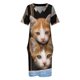 thumbnail image 4 of Vestido holgado con bolsillos y diseño de gatitos en una ventana vintage azul, ropa de mujer, novedades 2025, vestido largo de verano para mujer, 4 of 7