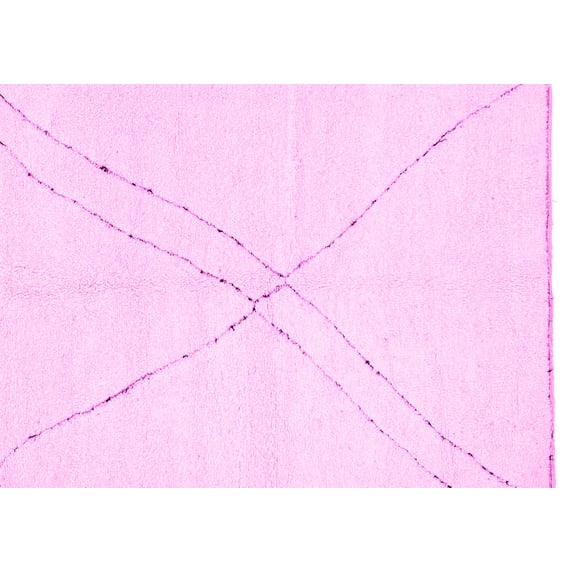 Ahgly Company Indoor Rectangle Solid Pink Modern Area Rugs, 5' x 8'