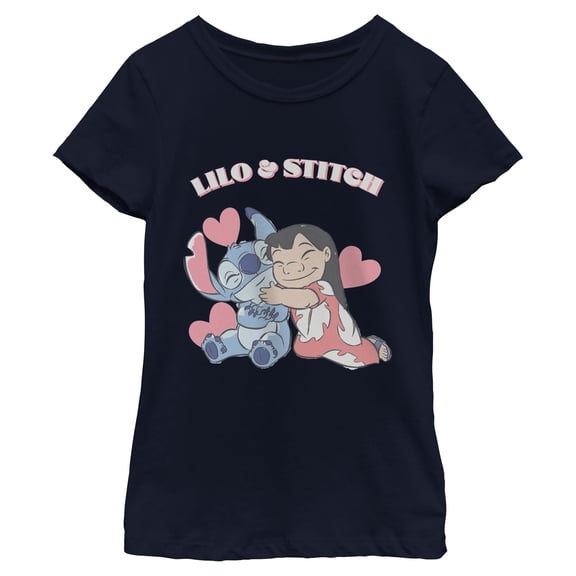 Girls Lilo & Stitch Family Hug Love T Shirt