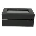 thumbnail image 4 of Estuche De Almacenamiento De Reloj Pequeño, Regalo Exquisito Caja De Reloj De 3 Ranuras Limpiador De Cuero De PU Portátil Con Tapa Transparente Para Hombres Para Pulsera Crtynell Watch Jewelry Box, 4 of 8