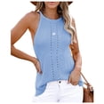 thumbnail image 4 of LSLJS Débardeur à Bretelles Spaghetti pour Femmes, Décontracté, Sans Manches, Col Halter, Blouse, Gilet, 4 of 6