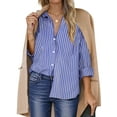 thumbnail image 4 of Fantaslook Striped Button Down Shirts for Women Classic Long Sleeve Collared Office Work Blouses Tops, 4 of 8