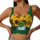 thumbnail image 1 of Balery Sunflowers in Bucket Sujetadores deportivos con espalda cruzada para mujer, acolchados, sin costuras, de alto impacto, ideales para yoga, gimnasio, entrenamiento y fitness.-Small, 1 of 8