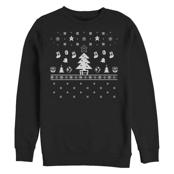 Men's Nintendo Super Mario Ugly Christmas Tree  Sweatshirt