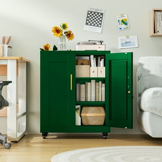 Hodedah 3-Shelf, 3-Door Multi-Purpose Bookcase Cabinet, Beech
