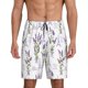 thumbnail image 1 of Balery Lavender Flowers Pantalones cortos de pijama de punto de algodón para hombre con cinturilla y bolsillos-Medium, 1 of 6
