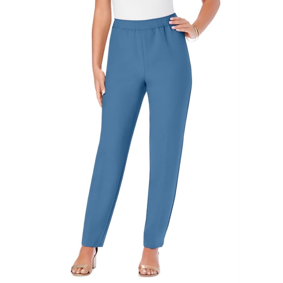 Roaman's Women's Plus Size Classic Bend Over Structured Straight Leg Pull-On Pant