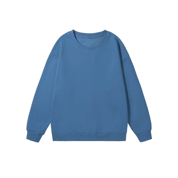 pstuiky camisa de manga larga para hombre, Camisas de blusas y jerseys básicos de color liso informales para hombre con cuello redondo top de hombre xxl