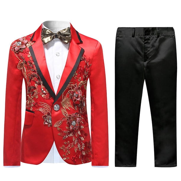 Allthemen Traje de 2 piezas para niño, chaqueta y pantalón
