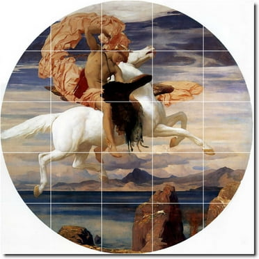 Ceramic Tile Mural-Frederick Leighton Mythology Painting 54. 21.25" w x 21.25" h using (25) 4.25 x 4.25 ceramic tiles