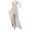 Beige, variant on Women's Deep V-Neck Sequins Backless Floor-Length Evening Party Gown High Slit Maxi Dress Beige L