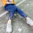 thumbnail image 4 of Kiijoy Toddler Girls Skinny Fit Rabbit Embroidery Jeans Stretch Denim Pants, Sizes 2-3, 4 of 8