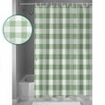 thumbnail image 4 of Sage Green Buffalo Plaid Bathroom Curtain 78 Inch Shower Curtain with Hooks, Green White Checkered Farmhouse Waterproof Polyester Bath Curtain Washable Bathtub Curtain 72''x 78'', 4 of 6