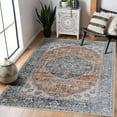 thumbnail image 7 of Hauteloom Hiti Hallway, Kitchen Machine Washable Runner Rug - Traditional Oriental Medallion Carpet - Blue, Orange, Gray, Beige, Cream - 2'7" x 7'3", 7 of 7