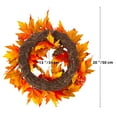 thumbnail image 4 of Simzone 20" Autumn Wreath Fall Wreath Artificial Thanksgiving Decorations Halloween Front Door Wreath Harvest Farmhouse Wreath with Maple Leaf Pumpkins Pinecones Berries 布/树藤 感恩节南瓜花环 20, 4 of 7