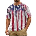 thumbnail image 4 of Gamivast Patriotic American Flag for Men T Shirt Vintage Vertical Painted Graphic Short Sleeve Crewneck Casual Fit Summer Independence Day Holiday Shirts Tops Tees, 4 of 5