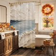 thumbnail image 5 of Blue Coastal Shower Curtain, Waterproof Shower Curtains for Bathroom, Abstract Brown Beach Vintage Modern Art Washable Fabric Bathtub Curtain Set Bath Decor with 12 Hooks Extra Long 72"x96", 5 of 8