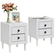 thumbnail image 4 of Mesitas de Noche Costway 2 Cajones Mesita Auxiliar Moderna Blanco, 4 of 9