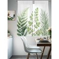 thumbnail image 4 of Green Leaves Sheer Curtains 72 Inch Length 2 Panels Set Window Treatments, Summer Botanical Watercolor Leaf Farmhouse Rod Pocket Semi Curtains for Living Room/Bedroom/Kitchen Décor, 104"W x 72"L, 4 of 7
