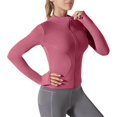 thumbnail image 3 of Sentmoon Chandails Évacuant l'Humidité pour Femmes Vestes Rafraîchissantes pour Femmes Manches Longues Col Rond avec Fermeture Éclair Respirant Coupe Régulière Vêtements d'Entraînement pour Femmes pour la Randonnée et l'Entraînement Rouge TTG, 3 of 7