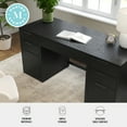 thumbnail image 4 of Martha Stewart Home Office Modular Single-Drawer Desk with Dual 3 Drawer File Cabinets in Black with Oil Rubbed Bronze Hardware, 4 of 10