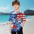 thumbnail image 4 of Fatuov Boys Patriotic T-Shirt 4th of July Independence Day Comfy Top for Kids Girls Short Sleeve Summer USA Flag Print Round Neck Top 3-15 Years, 4 of 4