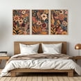 thumbnail image 5 of 3 Piece Floral Wall Decor, 15.7x11.8 Inch Wooden Framed Brown Flower Wall Art, Boho Modern Botanical Prints for Living Room Bedroom Farmhouse Home Decorations, 5 of 7
