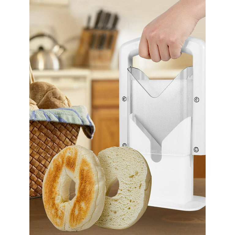 Yinoinge Kitchen Utensils and Tools Folding and Adjustable Bread Sandwich Bagel Slicer Yummy Sam Toast Slicer Machine Maker Homemade Cutter with 4 Thi