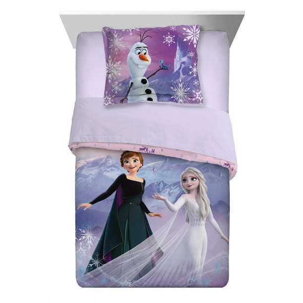 ontmoeten Buitenlander omvatten Disney Frozen Kids Comforter and Sham, 2-Piece Set, Twin/Full, Reversible,  Purple and Pink - Walmart.com