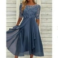 thumbnail image 3 of 2024 Dresses Chiffon Splicing Lace Hollow Long Bride Evening Dresses Women, 3 of 5