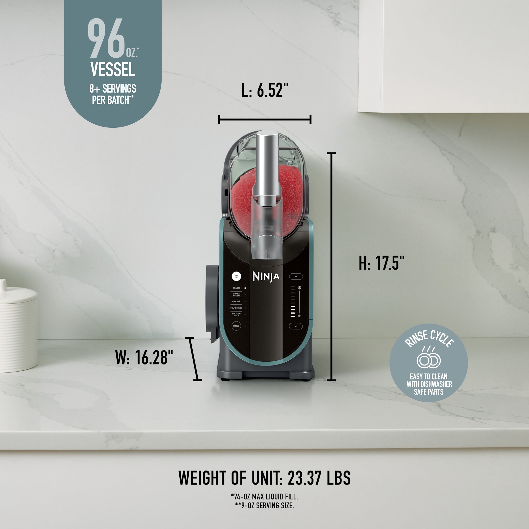 Ninja SLUSHi 96-Oz Frozen Drink Machine with RapidChill Technology, 5 Presets, Dishwasher Safe, Slushy Maker, FS310GN Green