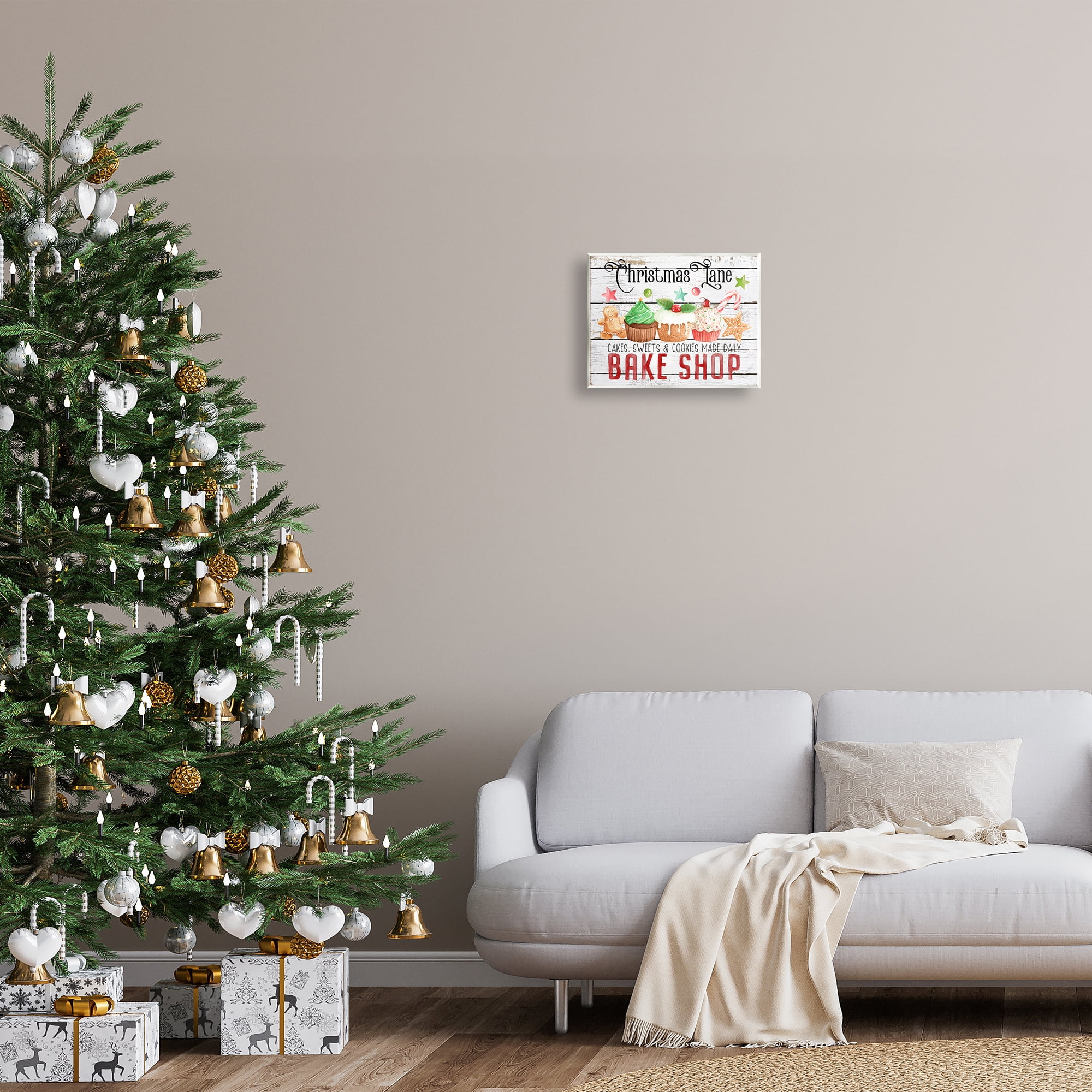 Stupell Industries Christmas Lane Bake Shop Holiday Painting Unframed Art Prints Wall Art, 14 x 11