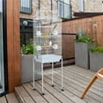thumbnail image 3 of Alden Design 64" Large Rolling Metal Bird Cage with Open Top, White, 3 of 9