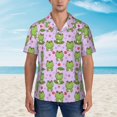 thumbnail image 4 of Daiia Happy Frogs1 Hawaiian Shirt for Men Gentle Cotton Regular Short Sleeve Casual-Medium, 4 of 9
