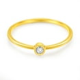 thumbnail image 3 of Caratant 14k Solid Gold Diamond Solitaire Bezel Ring for women, 0.065ct, DEF VS~VVS, No fading, No allergies,Lab grown Diamond, 3 of 9