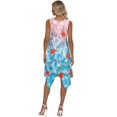 thumbnail image 6 of HELLHERO Side Pockets Sleeveless Sundress, Tropical Floral Print Summer Sleeveless Dress Premium Polyester Round Neck Asymmetric Hem Midi Dress Tank, 6 of 8
