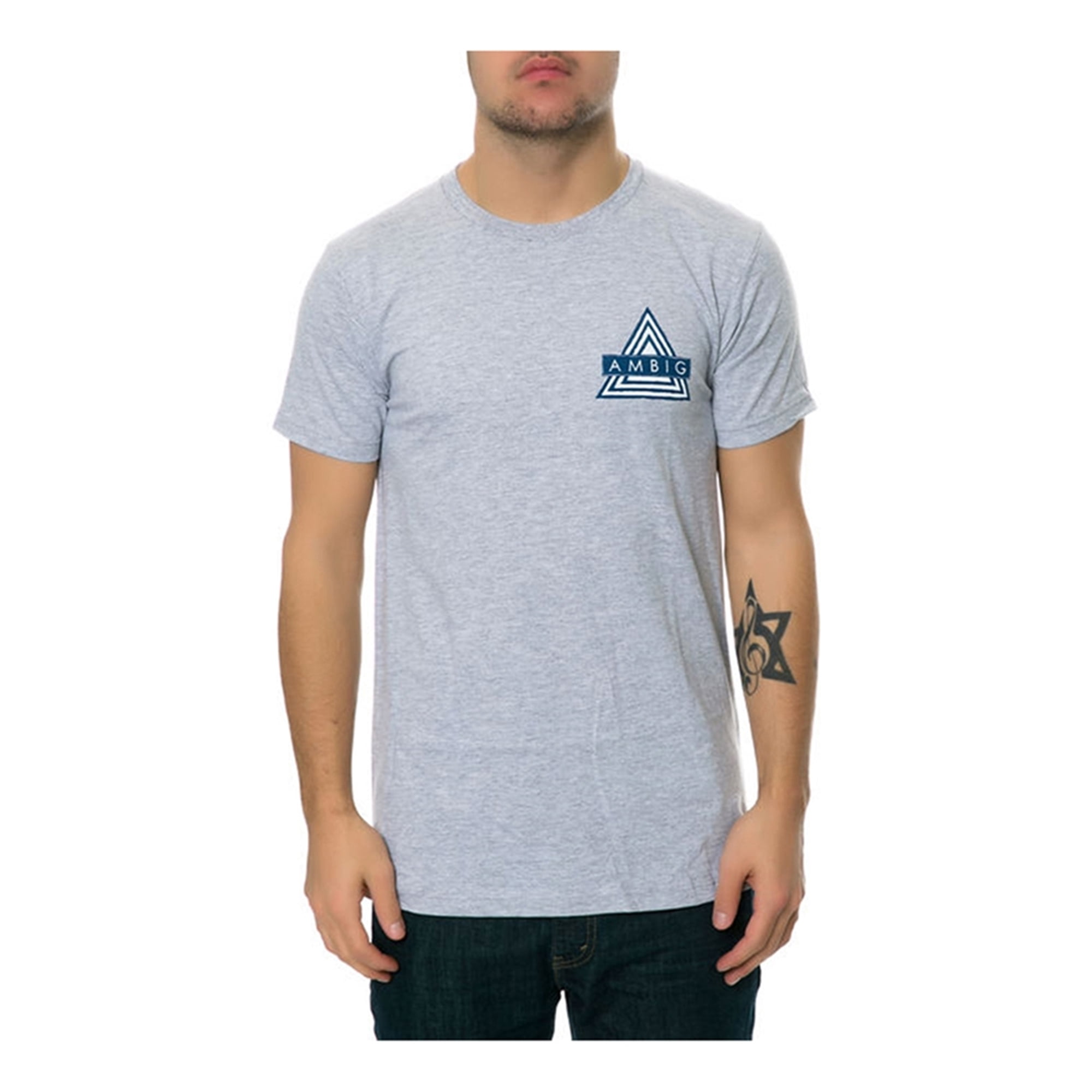 AMBIG Camiseta gráfica The No Choice Back Hit para hombre, gris