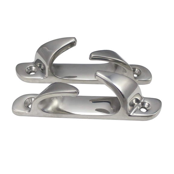 White Water 6052SH Stainless Steel Angled Bow Chocks Pair, 6"