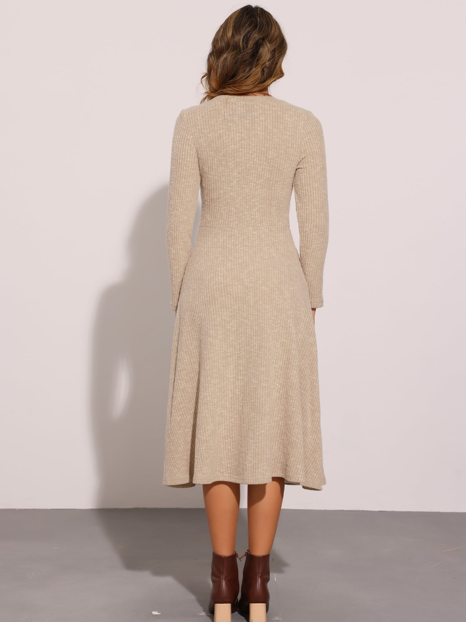 DARING DIVA Midi Pullover Knit Sweater Dress XL Light Khaki