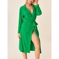 thumbnail image 4 of xiaxaixu Couple Matching Kimono Bathrobe Solid Color Long Sleeve Spa Night Hooded Robe for Soft Pajama Outfit, 4 of 9