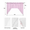 thumbnail image 6 of Pink Grid Kitchen Curtains Swag Valance for Windows/Bathroom/Cafe, Checkered Plaid Gingham Lattice Trellis Print Rod Pocket Drape Panel Swag Curtains Valance for Bedroom/Living Room 56"x36", 6 of 6