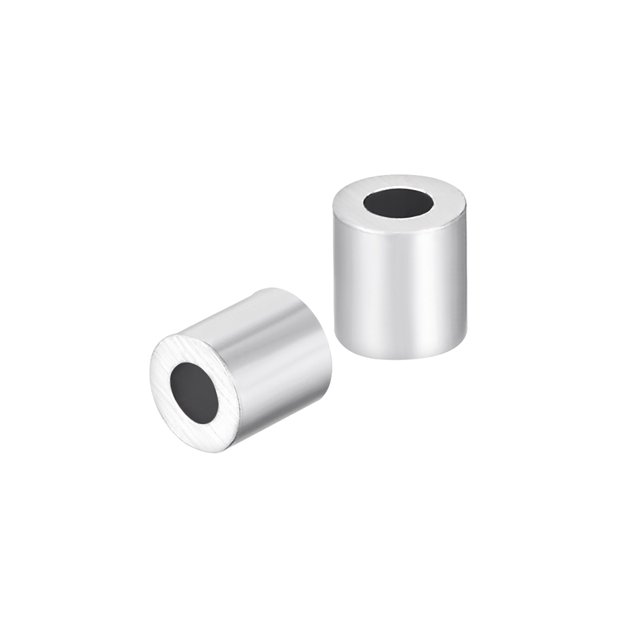 Unique Bargains M3 Aluminum Sleeve Crimp 3mm(1/8 In) Steel Wire Rope Button Stop 100 Pcs