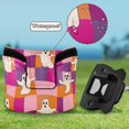 thumbnail image 6 of Haosy Retro Groovy Checkered Golf Mallet Putter Cover Strong Magnetic Leather Golf Club Headcover Closure, 6 of 7