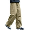 thumbnail image 1 of Men's All Season Functional Workwear Mountaineering Windproof Loose Straight Casual Trousers with Adjustable Drawstring Wear Styles, 1 of 6