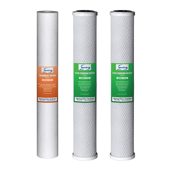 iSpring F3WCB32 20"x2.5" Replacement Cartridges for WCB32O and WCB32C Whole House Water Filtration System Replacement Filter Pack
